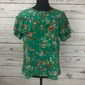 Xhilaration Flutter Sleeve Floral Top